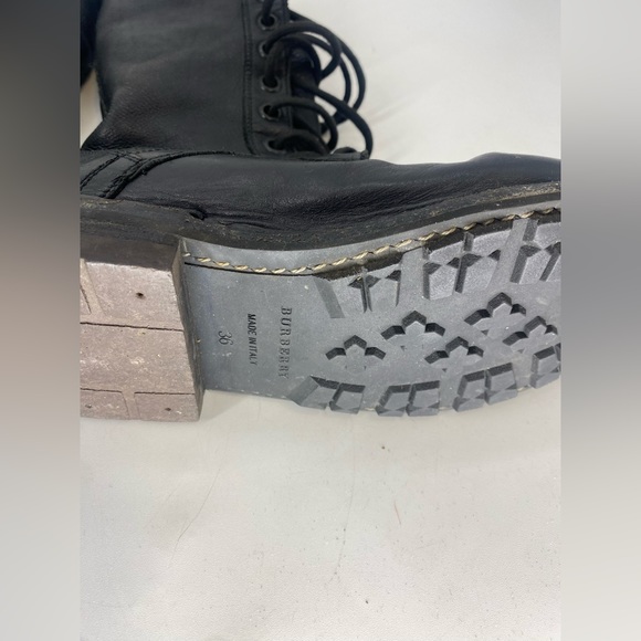 Burberry Rare Prorsum Leather Combat Boots Shearling 36/6 - Picture 8 of 9
